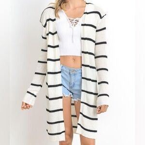🩷Striped Black and White Women's Cardigan